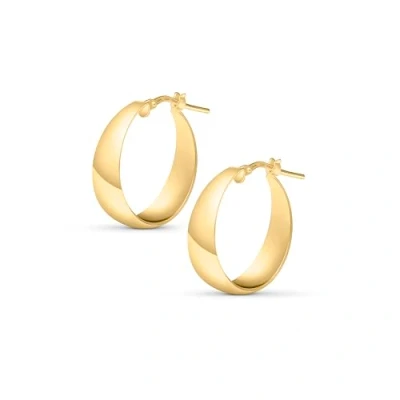 Abbildung von Amberta Damen 925 Sterling Silber Dicke Ohrringe: Gold Ohrringe 20 mm