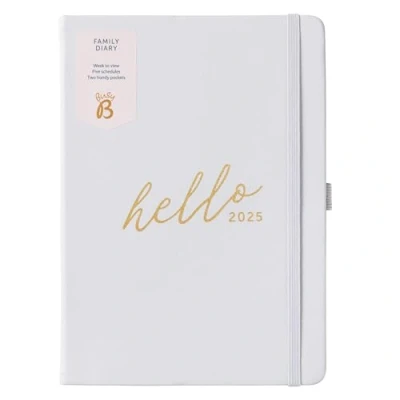 Abbildung von Busy B Family A5 Diary 2025 Wochenplaner mit 5 Zeitplänen, Lavendel Kunstledereinband &amp; Goldfolie Lebensplaner für vielbeschäftigte Familien Inklusive Jahresplaner, Geburtstage Abreißzettel