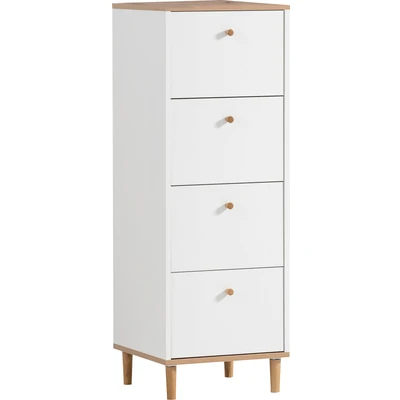 Abbildung von Schildmeyer Kommode Hilda 155884, weiß matt/artisaneiche Dekor, 40 x 116,7 cm