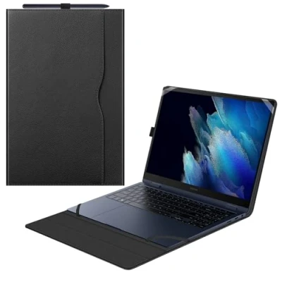 Abbildung von Fintie Hülle für 15.6 Zoll Samsung Galaxy Book 4&amp;Book 4 360/Galaxy 2 Pro 360 /Galaxy Pro/Galaxy Premium Folio Schutzhülle mit Dokumentschlitze, Schwarz