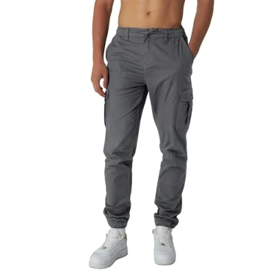 Abbildung von Smith &amp; Solo Cargohose Herren Chino Hose Cargo Hosen Stretch, Arbeitshosen Baggy Baumwolle, Activewear für mit Taschen Kordelzug (Anthrazit, 2XL)