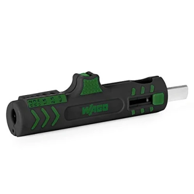 Abbildung von WAGO Universal Entmanteler 206 1442 Für Durchmesser von 8 mm bis 13 mm, ergonomische, rutschfeste Griffzonen, sichere Verriegelungstechnik
