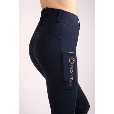 Abbildung von Montar Reitleggings Michelle Rosegold Logo Navy 38