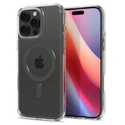 Abbildung von Apple iPhone 16 Pro Hülle MagSafe Kunststoff Spigen Hard Case/Backcover Handyhülle Schwarz Shockproof/Stoßfest