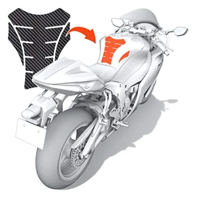 Abbildung von Luxshield Motorrad Tankpad Lackschutzfolie Kratzschutz für Tank Carbon Optik &amp; selbstklebend