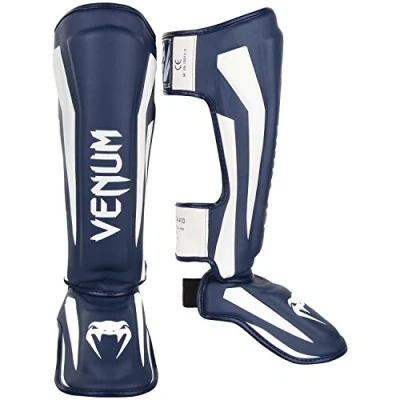 Abbildung von Venum Elite Boxen Schienbeinschutz, Weiss / Marineblau, L