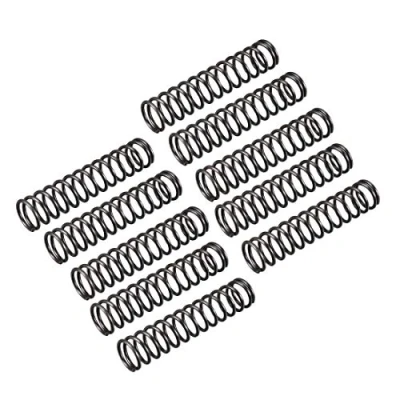 Abbildung von sourcing map 10Stk. Motor Druckfeder Druckfedern Spiralfeder Stahlfeder Federstahl 1,2mm Drahtdmr. 11mm Außendmr. 50mm freie Länge schwarz
