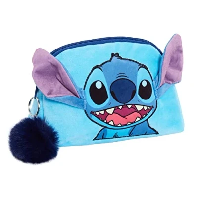 Abbildung von Stitch Make up Tasche für Frauen Mädchen Disney Federmäppchen Doppelseitige Samt Kosmetikartikel Reisetasche Geschenk
