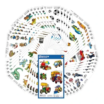 Abbildung von AVERY Zweckform 524 Sticker Set Kinder Made in Germany (Sticker Jungen, Sticker, Fußball, Traktor, Piraten, Autos, Feuerwehr, Kindergeburtstag, Mitbringsel, Mitgebsel, Gastgeschenke) 59991