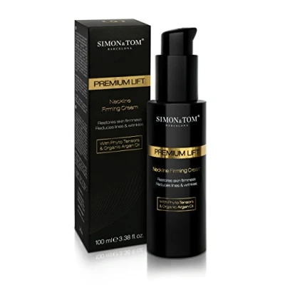 Abbildung von Simon&amp;Tom Premium Lift Neckline Firming Cream Anti Aging Straffende Halscreme, Feuchtigkeitscreme, Lifting Wirkung, Hyaluronsäure und Phyto Sensoren, 100ml