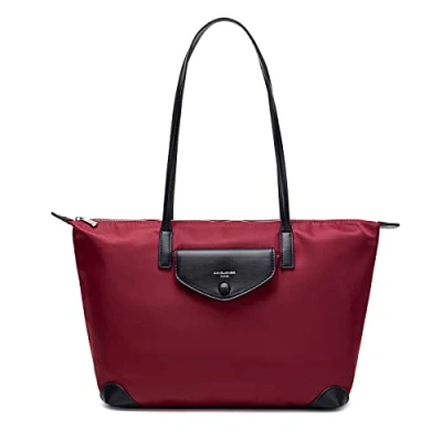 Abbildung von David Jones Damen Tote Shopper Nylon Wasserdichte Handtasche Tragetasche Schultertasche Shopping Bag Große Kapazität Umhängetasche Elegant Mode Casual Arbeit Reise Rot