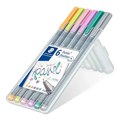 Abbildung von STAEDTLER 334 SB6CS3 Fineliner triplus (ergonomische Dreikantform, hohe Qualität, superfeine Spitze, Set Neon mit 6 brillanten Farben, Linienbreite 0,3 mm)