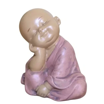 Abbildung von Baby Buddha Statuette SB5 Zen und Feng Shui Dekoration Für eine entspannende Atmosphäre Glücksbringer Geschenkidee Höhe: 7cm Farbe: Beige Altrosa Zen&#039;Light