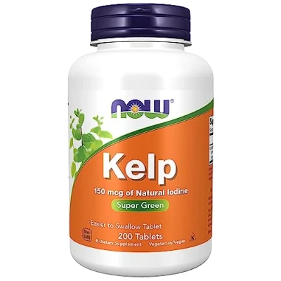 Abbildung von Now Foods, Kelp (Seetang), 150mcg, 200 Tabletten, Laborgeprüft, Natürliches Jod, Sojafrei, Glutenfrei, Vegetarisch