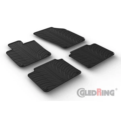 Abbildung von Gledring 0394 Fußmattensatz Gummi vorne und hinten 4 schwarz 750mm 550mm