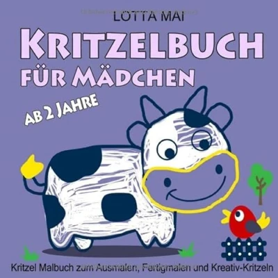 Abbildung von Kritzelbuch für Mädchen ab 2 Jahre: Kritzel Malbuch zum Ausmalen, Fertigmalen und Kreativ Kritzeln