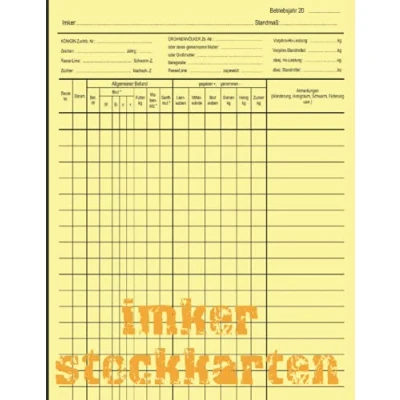 Abbildung von Imker Stockkarten: Stockkarten für Honigbienen: Bienenbuch mit zum Ausfüllen Stockkartenbuch die wichtigsten Beobachtungen imkerei ... Pages, 22 x 28xcm, Soft Cover, Matt Finish