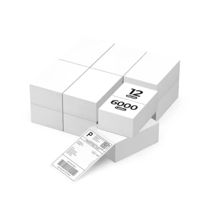 Abbildung von MUNBYN Versandaufkleber selbstklebend 4x6 DHL Etiketten 6000 Stück Thermoetiketten BPA freie Thermopapier für UPS DPD, Kompatibel mit Nelko Phomemo Etikettendrucker, Weiß