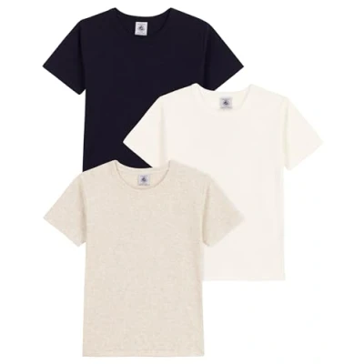 Abbildung von Petit Bateau Junior TEE 3 PACK Unisex Unterhemd/shirt für Kinder, Größe: 170, Black/white
