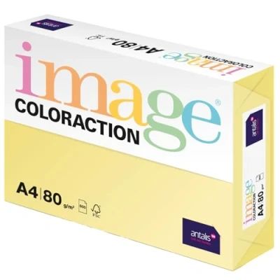 Abbildung von Image Coloraction Desert farbiges Kopierpapier DIN A4, 210 x 297 mm, 80 g/m² buntes, holzfreies Druckerpapier für Kopierer 500 Blatt Gelb