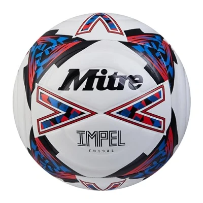 Abbildung von Mitre Impel Futsal 24 Fußball, Unisex, für Erwachsene, Weiß/Schwarz/Bib Red, 3