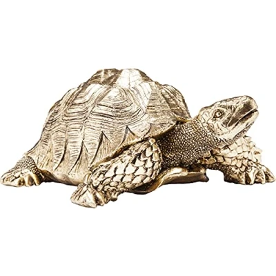 Abbildung von Kare Design Deko Figur Turtle Gold, Objekt, Schildkrötenmotiv, Accessoire, Wohnzimmer, für Regale oder Sideboards, Skulptur, Dekoration, 11x26x20 cm (H/B/T)