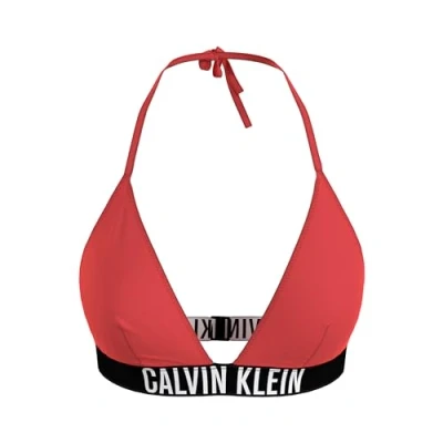 Abbildung von Calvin Klein Swimwear Triangle Bikinitop, Damen, Größe: Large, Bright vermillion