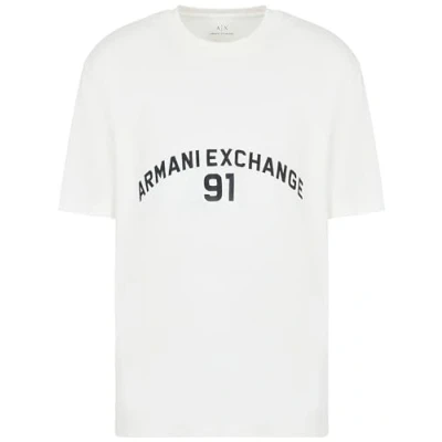 Abbildung von Armani Exchange Men&#039;s Big Embroidered Logo, Regular fit, Off White,XXL T Shirt