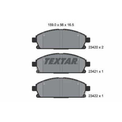 Abbildung von TEXTAR 2342001 Bremsbelagsatz mit akustischer Verschleißwarnung NISSAN: X Trail, ACURA: MDX