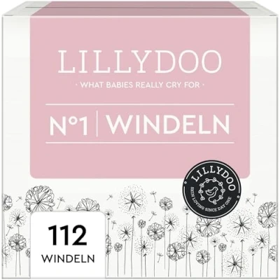 Abbildung von LILLYDOO hautfreundliche Windeln Größe 1 (2 5 kg), Halbmonatsbox (112 Windeln) (FSC Mix)
