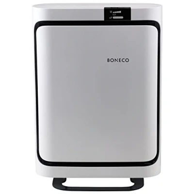 Abbildung von BONECO Luftreiniger P500 für Räume bis zu 28m² mit individuellen Filterkonzepten ALLERGIE/BABY/SMOG AUTO Modus &amp; Nachtmodus Timer Funktion, weiß