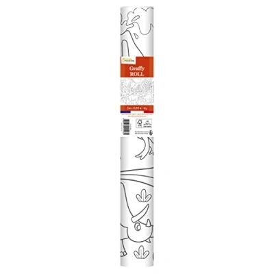 Abbildung von Avenue Mandarine GY126C Ausmalrolle Graffy Roll, 5 m x 35 cm, Zeichnung 50cm wiederholt sich 10 mal, Plakatpapier 90g, Dinosaurier, 1 Rolle