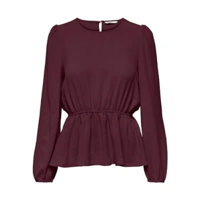Abbildung von ONLY Damen ONLMETTE DAR L/S O Neck TOP NOOS WVN T Shirt, Winetasting, Large