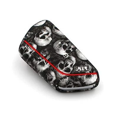 Abbildung von Schlüssel Hülle VF für 3 Tasten Auto Silikon Cover Schlüsselhülle Etui Schutzhülle (Totenkopf)