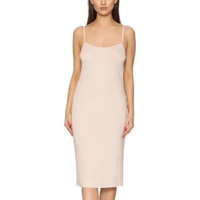 Abbildung von Merry Style Damen Unterkleid Knielänge Petticoat Midi Länge einstellbare Träger MS10 402 (Beige, 3XL)