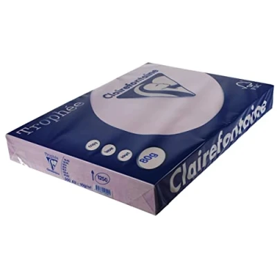 Abbildung von Clairefontaine 1250C Ries Druckerpapier / Kopierpapier Trophee, Pastell Farben, DIN A3, 120g, 500 Blatt, Lila, 1