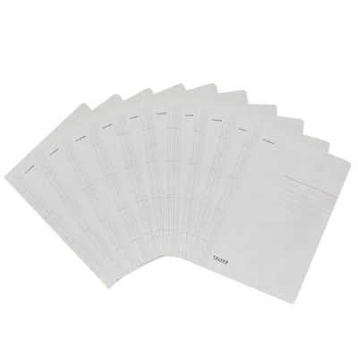 Abbildung von Original Falken 100er Pack Recycling Schnellhefter DIN A4 grau. Made in Germany Blauer Engel Hefter Papphefter Kartonschnellhefter Schulhefter Pappordner Mappe Schulordner ideal für Schule und Uni