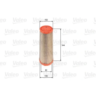 Abbildung von VALEO 585713 Luftfilter 344 155, 153 Filtereinsatz IVECO: DAILY 2 Pritsche/Fahrgestell, Kasten/Kombi
