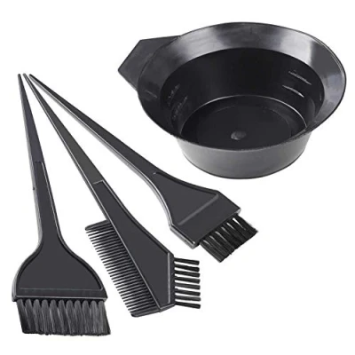 Abbildung von TRIXES 4 teiliges Haarfärbepinsel Set, Farbpinsel Haare, Pinsel zum Haare Färben, Haarfarbe Bürste, Haarfärbekamm für DIY Haarfärbemittel Salon Friseur Werkzeug Farb Breit, 1x Haarfärbeschale