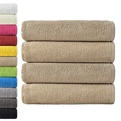 Abbildung von NatureMark 4er Pack Duschtücher, Größe 70x140cm, Sand/Beige, 100% Baumwolle