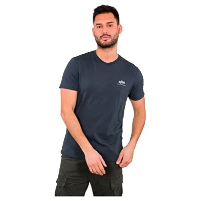 Abbildung von Alpha Industries Small LOGO Tshirt basic, Herren, Größe: Small, Navy