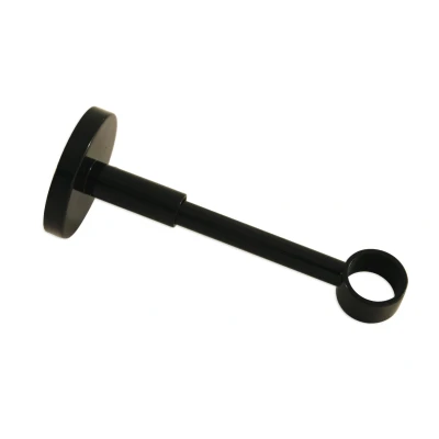 Abbildung von Gardinia 31028 Träger mit Metallmontageplatte für Gardinenstangen, 1 läufig, Geschlossen, Alle Montage Teile inklusive, Serie Chicago, Durchmesser 20 mm, Schwarz