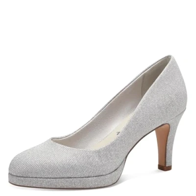 Abbildung von Tamaris Damen Pumps Textil Vegan Stilettoabsatz; SILVER GLAM/metallic; 39