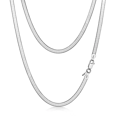 Abbildung von Amberta Damen Flache Schlangen Halskette aus 925 Sterling Silber: 3 mm 45 cm