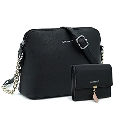 Abbildung von TAN.TOMI Umhängetasche Damen Bauchtasche Leder, Crossbody Bag Breiter Gurt, Umhängetaschen Stylisch, Gürteltasche Elegante