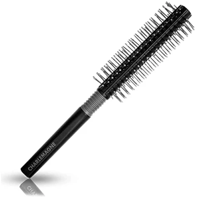 Abbildung von Charlemagne Stylingbürste Herren Rundbürste Haarbürste Rund Bart Bürste Klein Kamm für Männer Round Brush Anti Frizz Stylingbürsten Kurze Haare