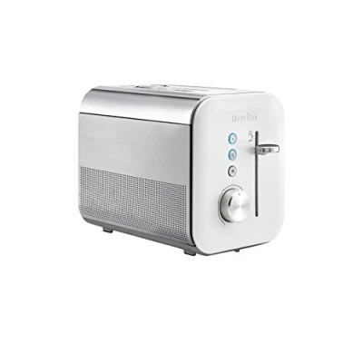 Abbildung von Breville Toaster für 2 Scheiben „High Gloss“ Kollektion mit einstellbarem Toasten/Anheben Mechanismus Weiß [VTT676]
