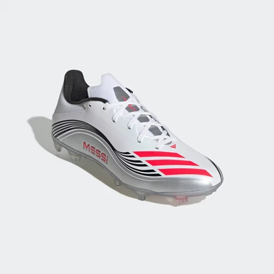 Abbildung von adidas Performance F50 Messi League FG/MG Fußballschuh Nocken White/lucid red/silvercoloured, Herren, Größe: 38 2/3, red/silver coloured