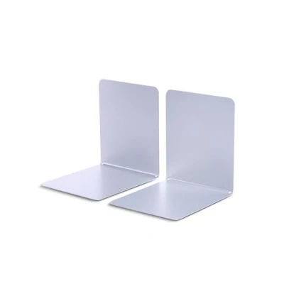 Abbildung von MAUL Buchstütze aus Metall (2er Pack) 14x12x14cm Bücherhalter, Organzier für Kinder, Bücher, Büro, Regal magnethaftendes im stilvollen Design, möbelschonend Silber 3506595