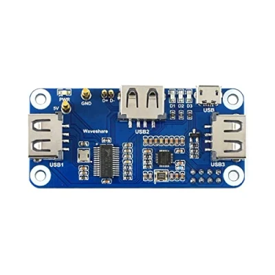 Abbildung von Waveshare PoE Ethernet/USB HUB HAT for Raspberry Pi Zero/Zero W/Zero WH 3X USB 2.0 Ports 802.3af Compliant